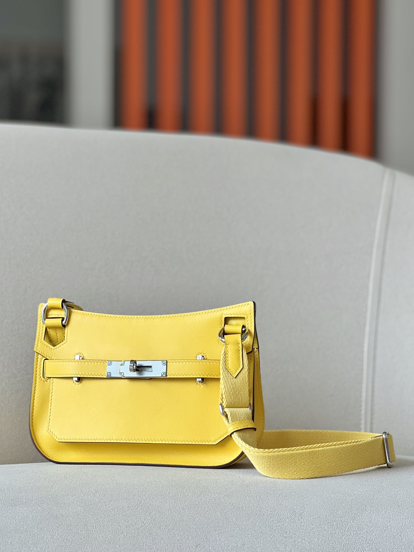 Hermes Jypsiere Mini Shoulder Bag In Yellow Swift Leather